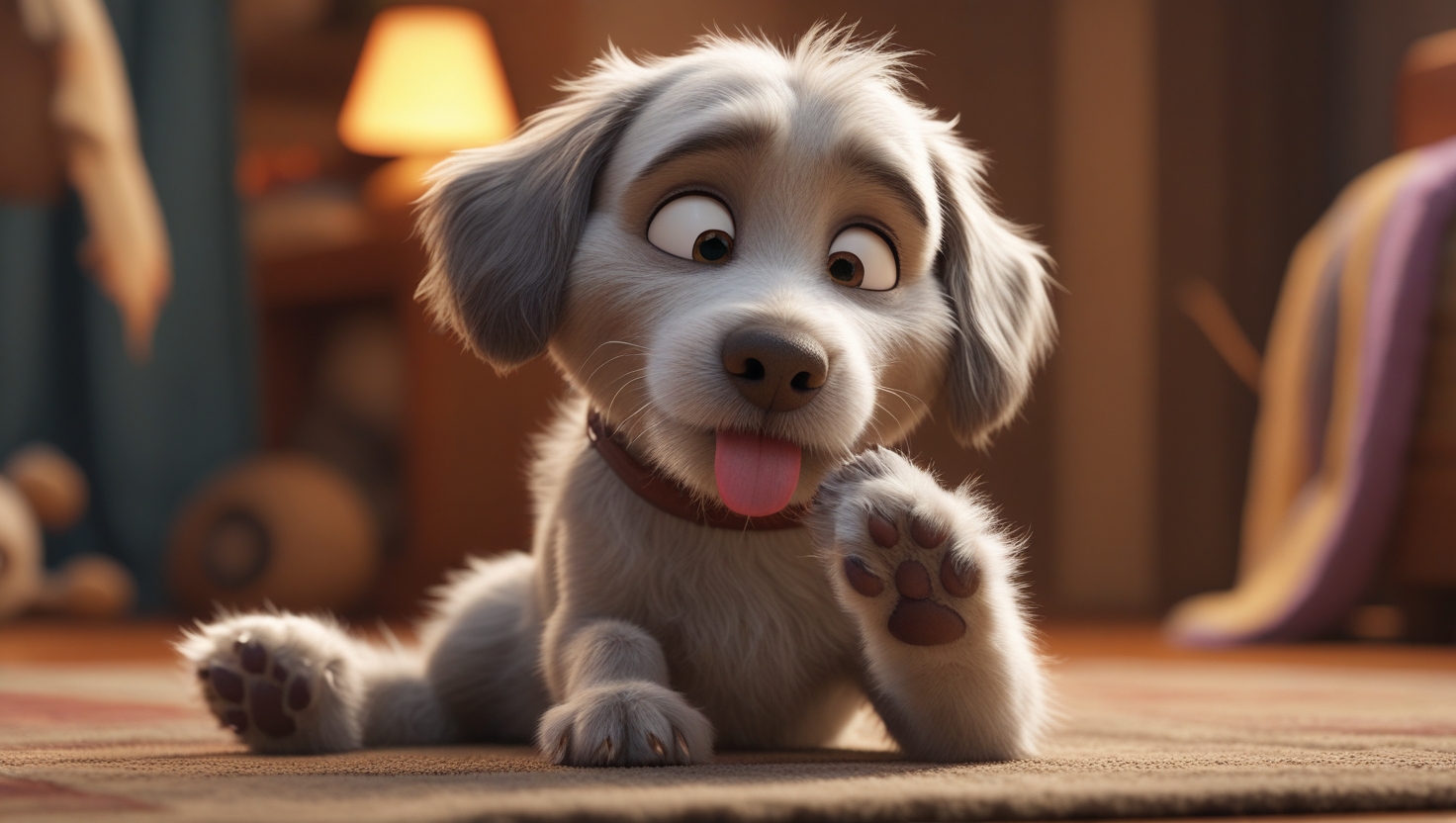 dogs lick their paws